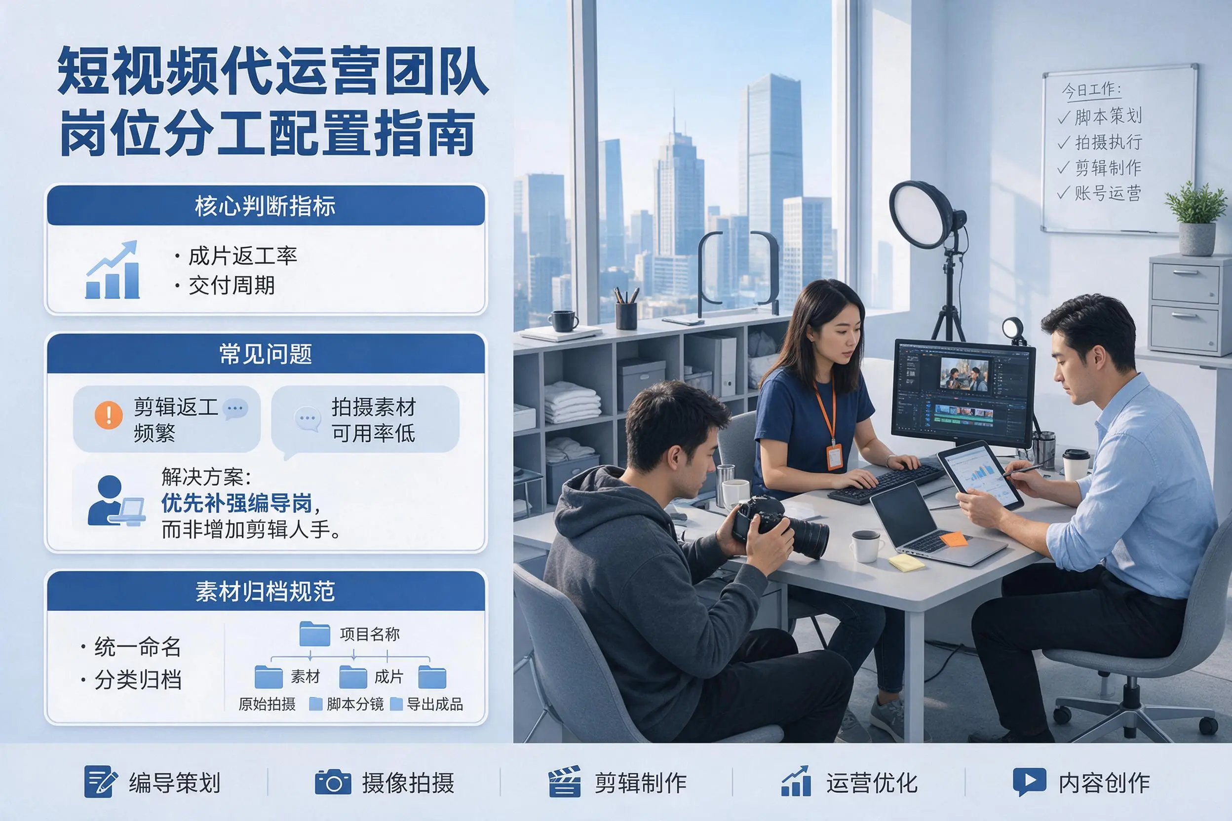 短视频代运营团队如何配置?郑州企业岗位分工科普说明