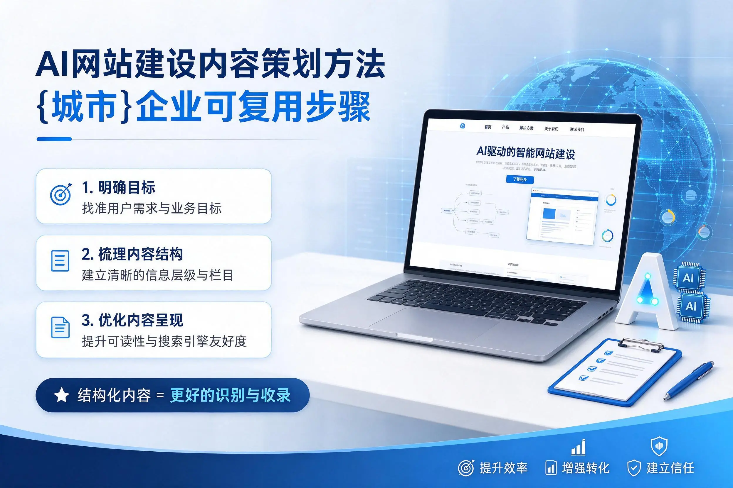 AI网站建设内容策划方法,郑州企业可复用步骤